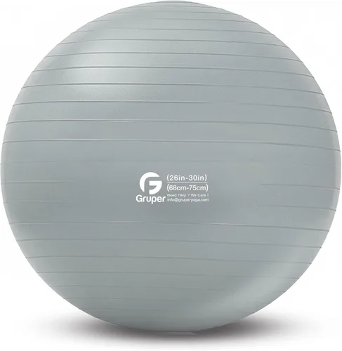 Vista 9 de Gruper Pelota de yoga y pilates, pelota de gimnasio de 4 tamaños para fitness, yoga, entrenamiento, embarazo y terapia física, bomba rápida