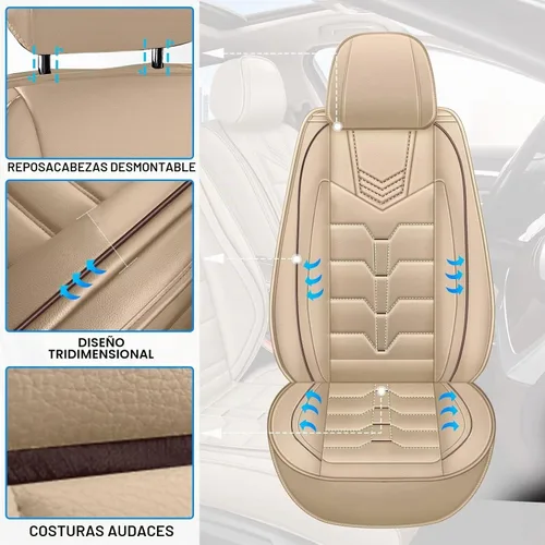 Vista 3 de IKABEVEM Fundas de Asiento Compatibles con Lexus ES 350/300h 2007-2026 2PCS Fundas de Asiento Delantero de Automóvil de Cuero Sintético Cojín