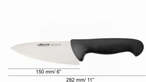 Vista 2 de Arcos Cuchillo de chef de acero inoxidable nitrum de 6 pulgadas y hoja de 5.906 in. Cuchillo de cocina profesional multiusos. Mango ergonómico