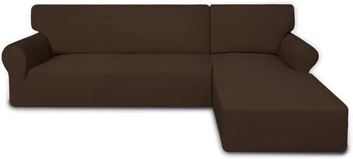 Vista 14 de PureFit - Fundas superelásticas para sofá modular en L, 2 fundas de elastano antideslizantes con borde elástico, ideal para niños y mascotas