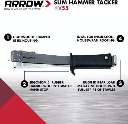 Vista 2 de Arrow HT55 Slim Hammer Tacker