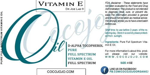 Vista 2 de Aceite de vitamina E, 100% puro y sin diluir, espectro completo, D alfa tocoferol, 75.000 IU - Botella de plástico de 4 oz con tapa dispensadora