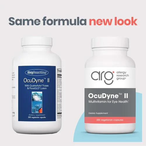 Vista 2 de Allergy Research Group ARG OcuDyne II Suplemento de salud ocular - Vitaminas de apoyo para la visión con luteína, zeaxantina y antioxidantes