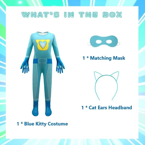 Vista 3 de Lindo disfraz de cosplay para niños con máscara y diadema, 3-10 años