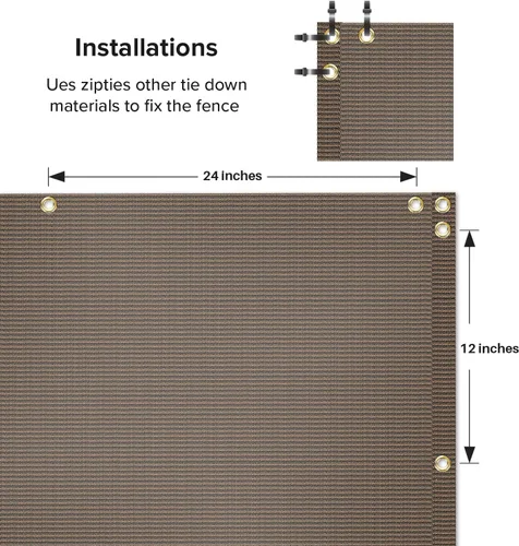 Vista 6 de 2.5' x 10' Malla de Pantalla de Valla de Privacidad para Balcón Protección contra Viento Cubierta Incluye Bridas de Cable para Terraza Apartamento