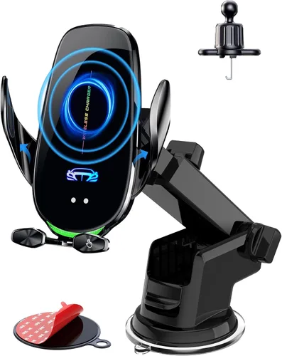 Vista 9 de Soporte inalámbrico para cargador de automóvil, carga rápida, sujeción automática de 15 W, soporte inteligente de inducción de control dual