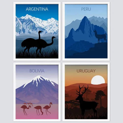 Vista 59 de SIGNWIN Marco de arte de pared de jirafa de safari africano, juego de 4 impresiones coloridas de paisaje, decoración de pared de naturaleza