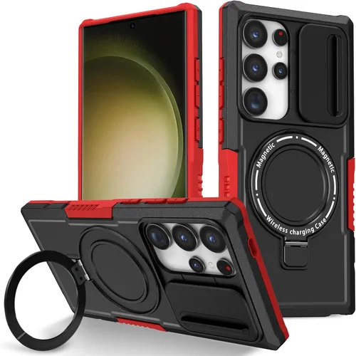 Vista 46 de Funda magnética para Samsung Galaxy Note 20 Ultra, soporte para teléfono, funda protectora mate a prueba de golpes, funda protectora para teléfono