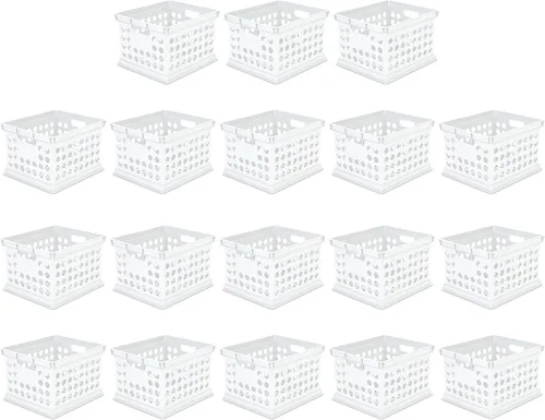 Vista 12 de Sterilite - Cajas de almacenamiento apilables de plástico con asas para organizar archivos para el hogar, oficina, dormitorio, garaje o área de Negro