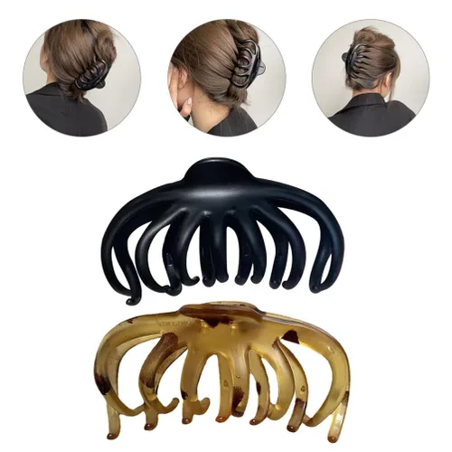 Vista 8 de Mobestech 2 pinzas para el cabello, pinzas decorativas para el cabello, pinzas de mariposa grandes para cabello grueso, pasador francés, pinzas