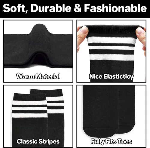 Vista 4 de 4 pares de calcetines de fútbol para niños pequeños, calcetines de fútbol para niñas y niños, calcetines de béisbol para niños pequeños, calcetines