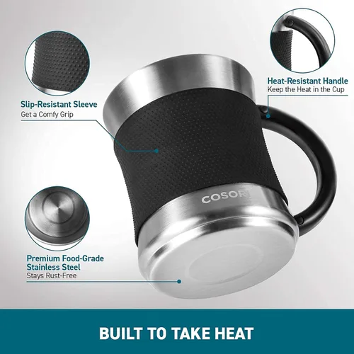 Vista 10 de COSORI Calentador de Taza de Café y Juego de Tazas para Escritorio, Calentador de Tazas, Regalos para Oficina y Navidad, Control de Temperatura
