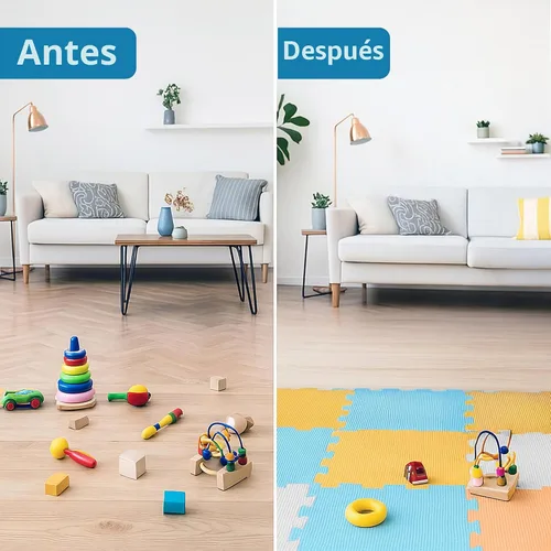 Vista 6 de Enovoe Alfombra de Juego para Bebés para Piso - Esteras de Espuma EVA Entrelazadas No Tóxicas - 16 Piezas - Alfombra de Espuma con Rompecabezas