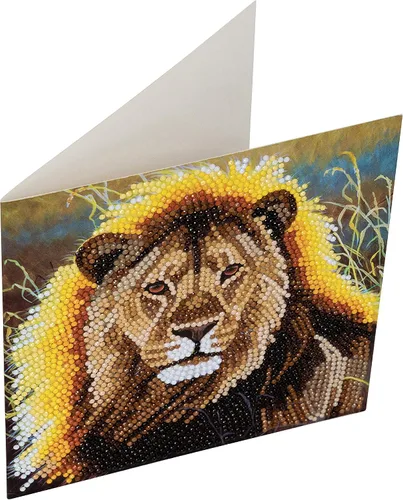 Vista 2 de CRYSTAL ART Kit de tarjetas de león en reposo 7.1 x 7.1 in