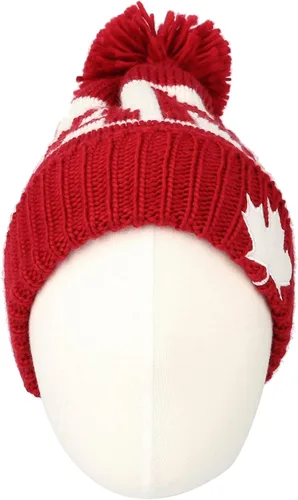 Vista 2 de WITHMOONS Gorro de punto JZP0027 con diseño de bandera de Canadá