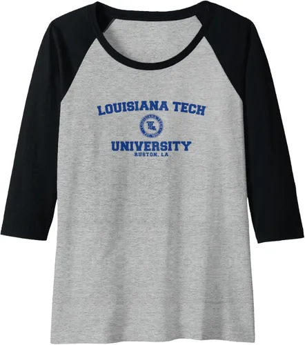 Vista 10 de Louisiana Tech Bulldogs Circle Logo Raglan Baseball Tee