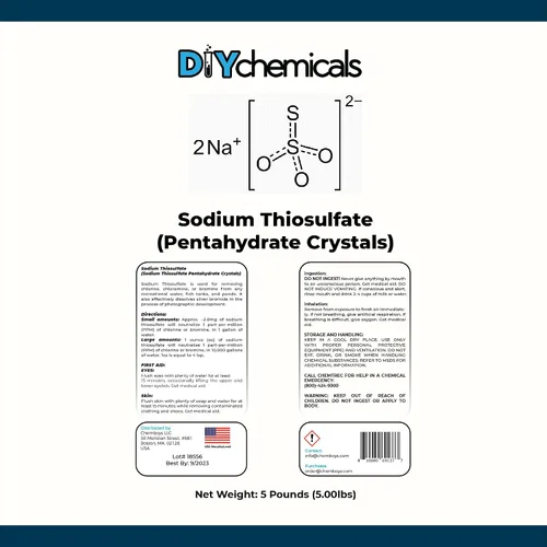 Vista 3 de DIYChemicals Cristales de tiosulfato de sodio, neutralizador de cloro, 5 libras