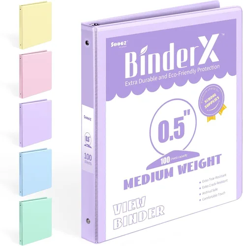 Vista 9 de BinderX - Carpeta de 3 anillos redondos extraduradera de 1 pulgada, se adapta a 175 hojas de papel de 8.5 x 11 pulgadas, cubierta personalizable