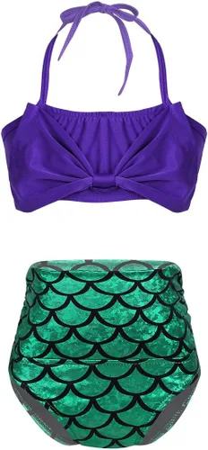 Vista 3 de YiZYiF - Traje de baño con cola de sirena, 2 piezas y 3 piezas