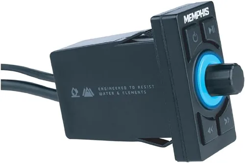 Vista 2 de Memphis SMC2A Receptor de centro multimedia sin cabeza para control de smartphone con Am/FM Bluetooth AUX y banda meteorológica