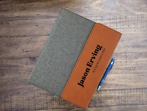 Vista 6 de Cartera personalizada. Regalos profesionales de negocios. Padfolio personalizado. Carpeta organizadora de cartera de negocios corporativos. Soporte
