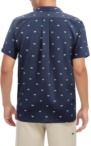 Vista 60 de Camisa hawaiana para hombre, con estampado floral, cómoda, con botones, casual, manga corta, ropa de playa para hombre