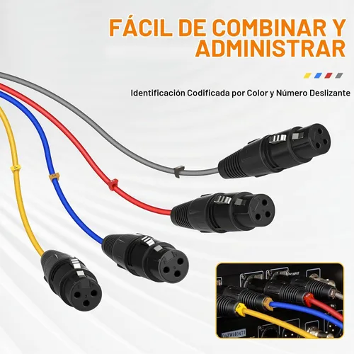 Vista 4 de Phenyx Pro PCBL-4IN1-3-V2 Cable de serpiente para micrófono XLR de 4 canales y 3 pies
