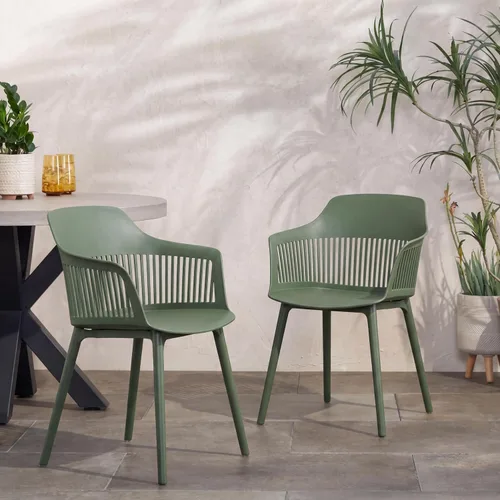 Vista 12 de Christopher Knight Home Ianthe - Silla de comedor para exteriores (juego de 2), color negro