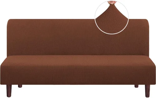 Vista 23 de PrinceDeco Funda elástica sin brazos para futón, funda deslizante para futón, funda para sofá de tamaño completo y cama de sofá de tamaño queen