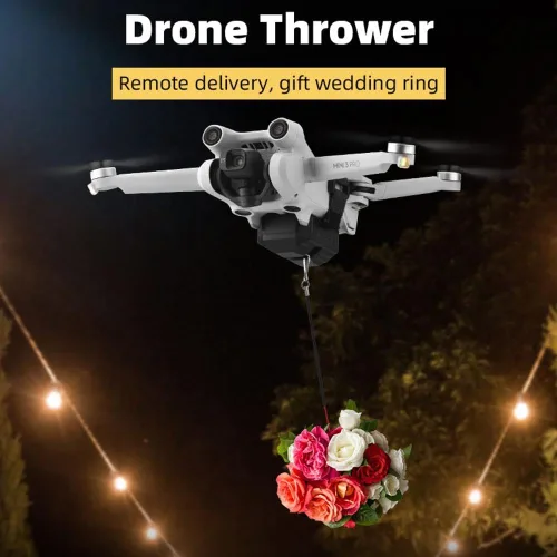 Vista 4 de ZEZEFUFU Airdrop Dropper Control Remoto Lanzador Sistema Accesorios para DJI Mini 3 Pro Drone