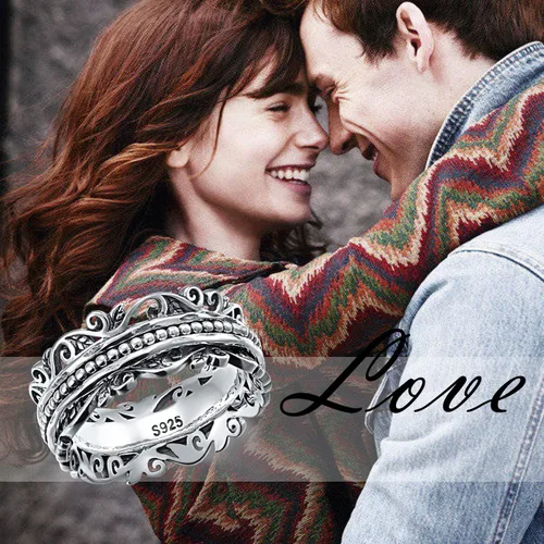 Vista 6 de Spinner Ring 925 Sterling Silver Fidget Rings for Anxiety Stress Relieving ADHD Autism Rings Women Men