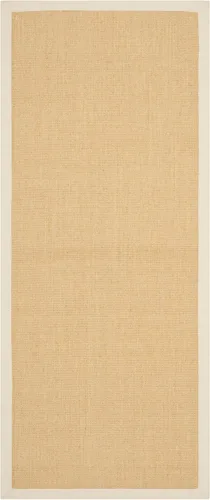 Vista 110 de Alfombra de sisal Safavieh, de color maíz y negro, tejida a mano, de la colección de fibras naturales; 5 x 8 pulgadas, NF441A, Tela, Gris / Gris