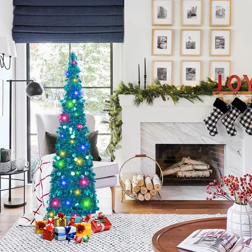 Vista 2 de N&T Nieting - Árbol de Navidad de oropel Azul