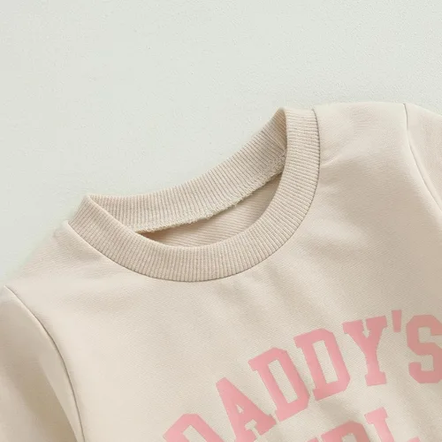 Vista 4 de YINGISFITM Conjunto de sudadera con estampado para bebé y niña, sudadera larga para otoño e invierno