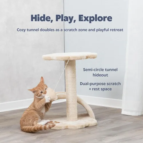 Vista 3 de TRIXIE Vitoria - Árbol para gatos de 16.9 pulgadas para gatitos, poste rascador para gatitos, rascador cubierto de sisal, juguete colgante para Beige