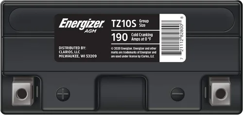 Vista 5 de Energizer Batería TZ10S AGM para motocicleta y ATV de 12 V, 190 amperios de arranque en frío y 8.6 Ahr. Reemplaza: YTZ10S y otros