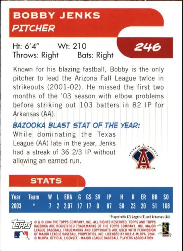 Vista 2 de 2004 Bazooka Red Chunks #246 Bobby Jenks - NM-MT