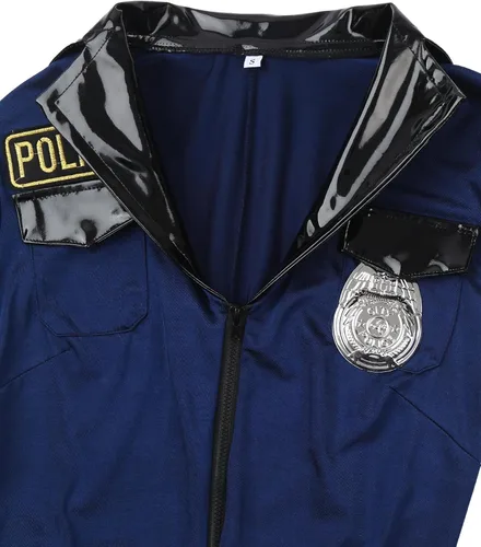 Vista 4 de Yartina Disfraz de Halloween para mujer, uniforme de policía, policía, cosplay, disfraz