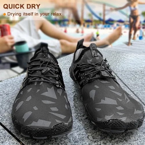Vista 9 de BULLIANT Zapatos de agua para hombre, unisex, zapatos acuáticos descalzos para hombres y mujeres, zapatos de senderismo y natación