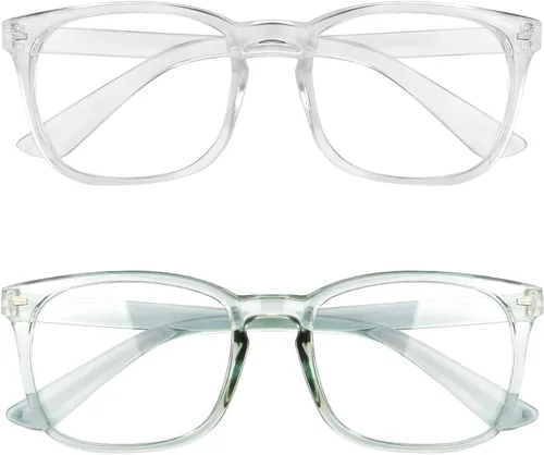 Vista 8 de Gafas con filtro de luz azul, paquete de 2 lentes de luz azul para hombre, anteojos de luz azul para mujer, anteojos con luz azul para fatiga ocular