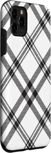 Vista 3 de Funda para iPhone 11 Pro Max a cuadros en blanco y negro