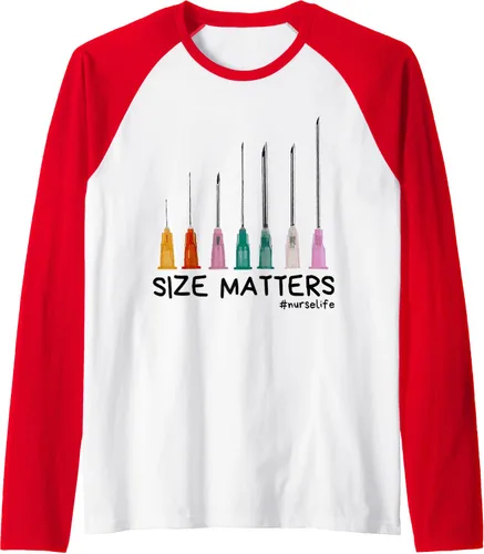 Vista 8 de Needle Size Matters Camiseta de béisbol raglán divertida de enfermería CNA Nurse Life, Negro