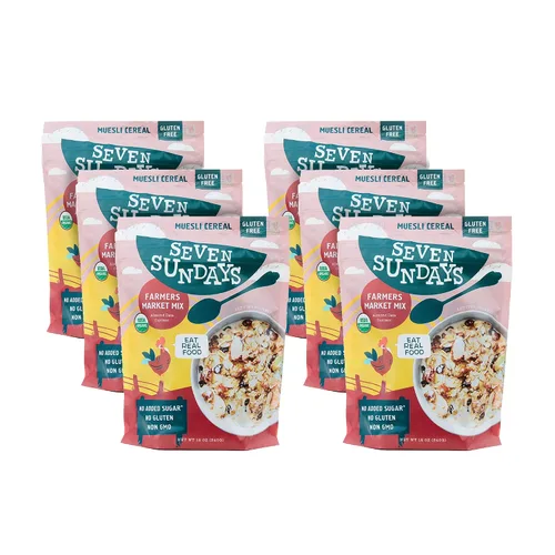 Vista 12 de Seven Sundays Farmers Market - Cereal orgánico Muesli de grosella y almendra, bolsa de 12 onzas, certificado sin gluten, sin OMG, sin azúcar