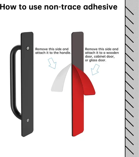 Vista 7 de NiHome Manijas autoadhesivas para puerta de gabinete, paquete de 2 tiradores de aleación de aluminio de 5.8 pulgadas para acceso instantáneo a