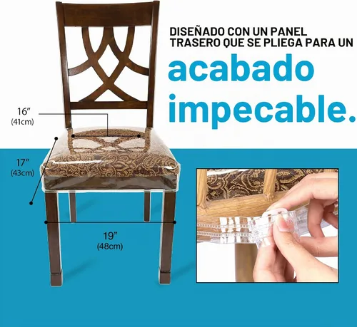 Vista 2 de Houseables Fundas de plástico para sillas, fundas de asiento de plástico para sillas de comedor, protectores de asiento, vinilo, impermeable