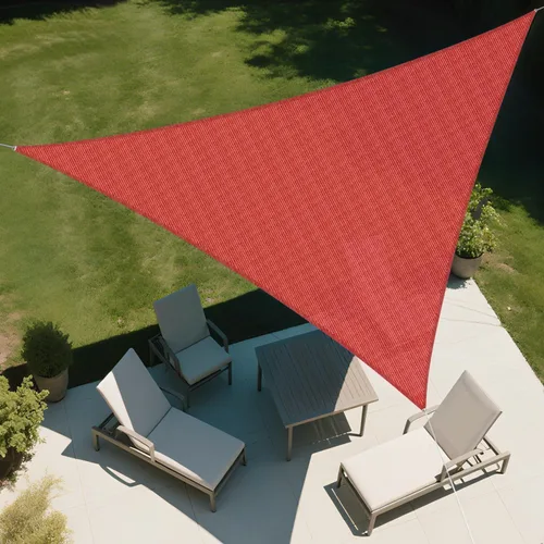 Vista 24 de SunnyRoyal Toldo parasol triangular de 8 x 8 x 8 pies con bloqueo UV, para patio, jardín, piscina (turquesa)