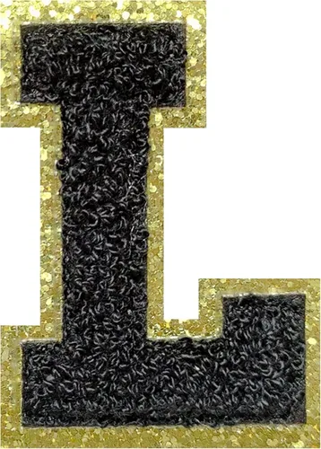 Vista 94 de 4 parches de letras de felpilla negra, parches de letras termo-adhesivas de 2.2", parches de letras de felpilla para ropa (S)