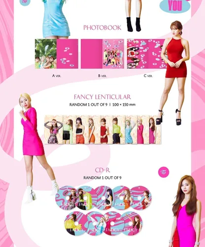 Vista 2 de TWICE FANCY YOU THE 7th Mini Album A + B + C - Ver. Incl. 3 FOTOBOOK+3 LENTICULARES DE LUJO+3 FOTOCARDAS+3 ADHESIVAS DE LUJO+2 TARJETAS DE REGALO DE