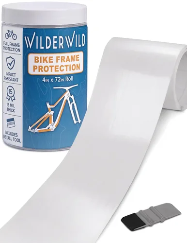Vista 13 de Cinta de Protección para Marco de Bicicleta - Envoltura de Vinilo Transparente de Alto Impacto Incluye Herramienta (4"x72") Protector de Marco