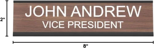 Vista 10 de ExcelMark Placa de identificación grabada personalizada de 2 x 8 pulgadas con esquinas cuadradas